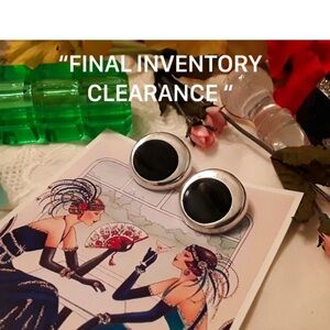 FINAL $20 CLEARANCE J&M DESIGNS, 925 SOLID STERLING SILVER, ONYX CLIP EARRINGS